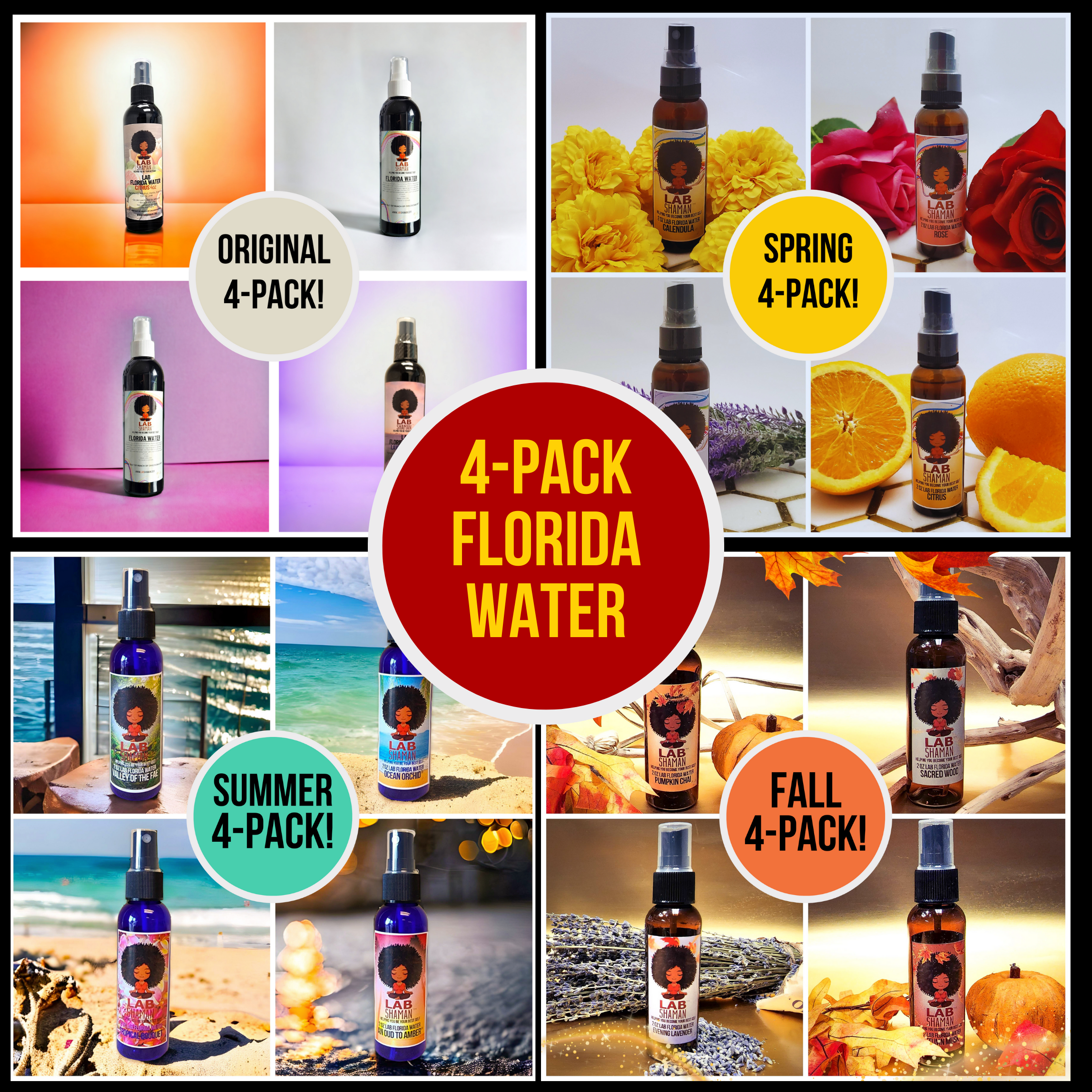 Florida Water Protection Spray 4-Pack | LAB Shaman