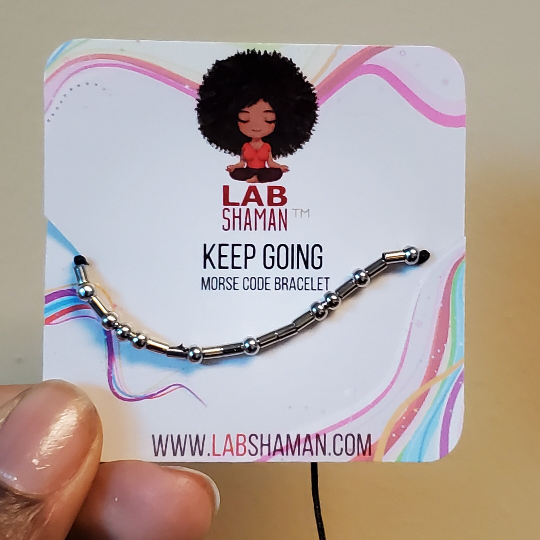 Keep Going Morse Code Bracelet | Silent Cheerleader | Unisex Encouragement Accessory | LAB Shaman by LABShaman sold by LABShaman