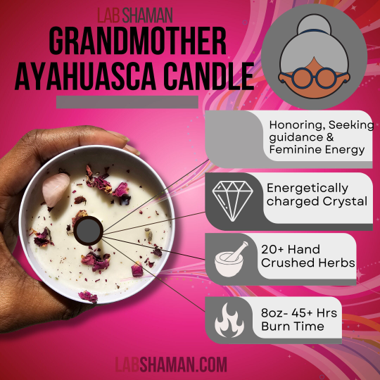 Grandmother Candle | For Honoring, Call upon & Guidance Altar | LAB Shaman | Ayahuasca