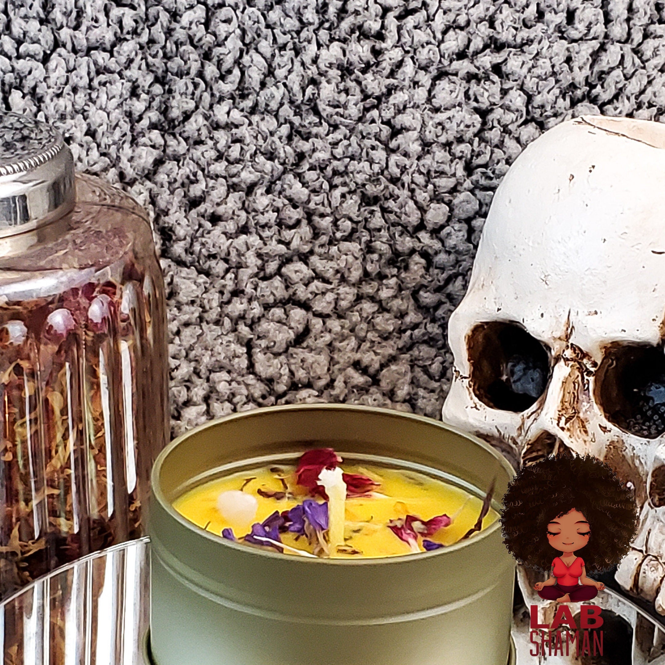 Selflove candle, self-love candle, love candle, self care, self maintenance, happy candle, bring joy candle, citrus candle, rose candle, LAB Shaman, Lacye, Moon candle, Altar Candle, Altar supplies, art of the root, lab shaman, lacye