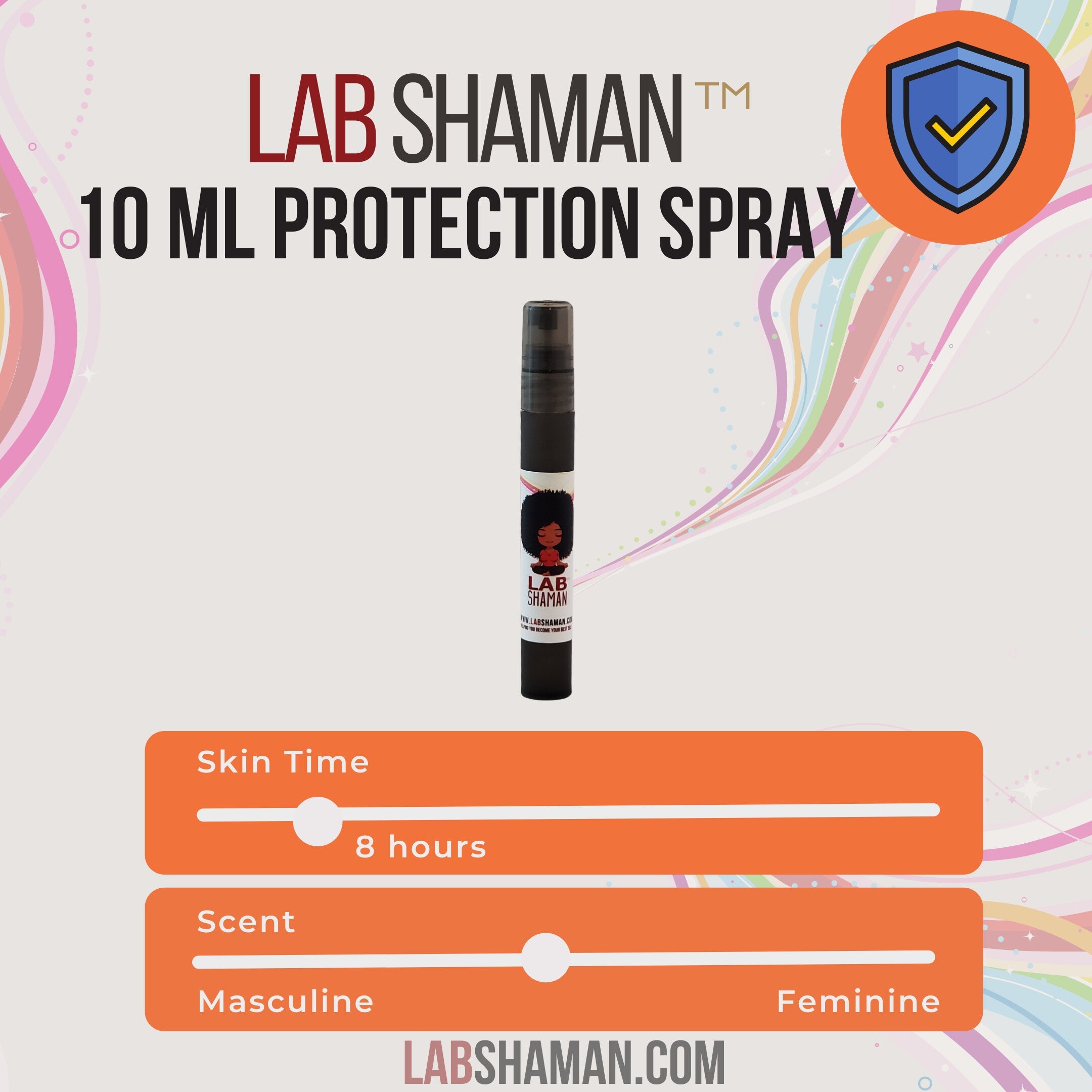 Protection, Body Spray, Unisex Scent, Travel-Friendly, 10ml, Energetically Charged Crystals, Hand-Crushed Herbs, 8-hour Lasting, Hoodoo, Reiki, Shamanism, Aura Cleanse, Hotel Protection, Discreet, Water-Based, LAB Shaman, energetic protection