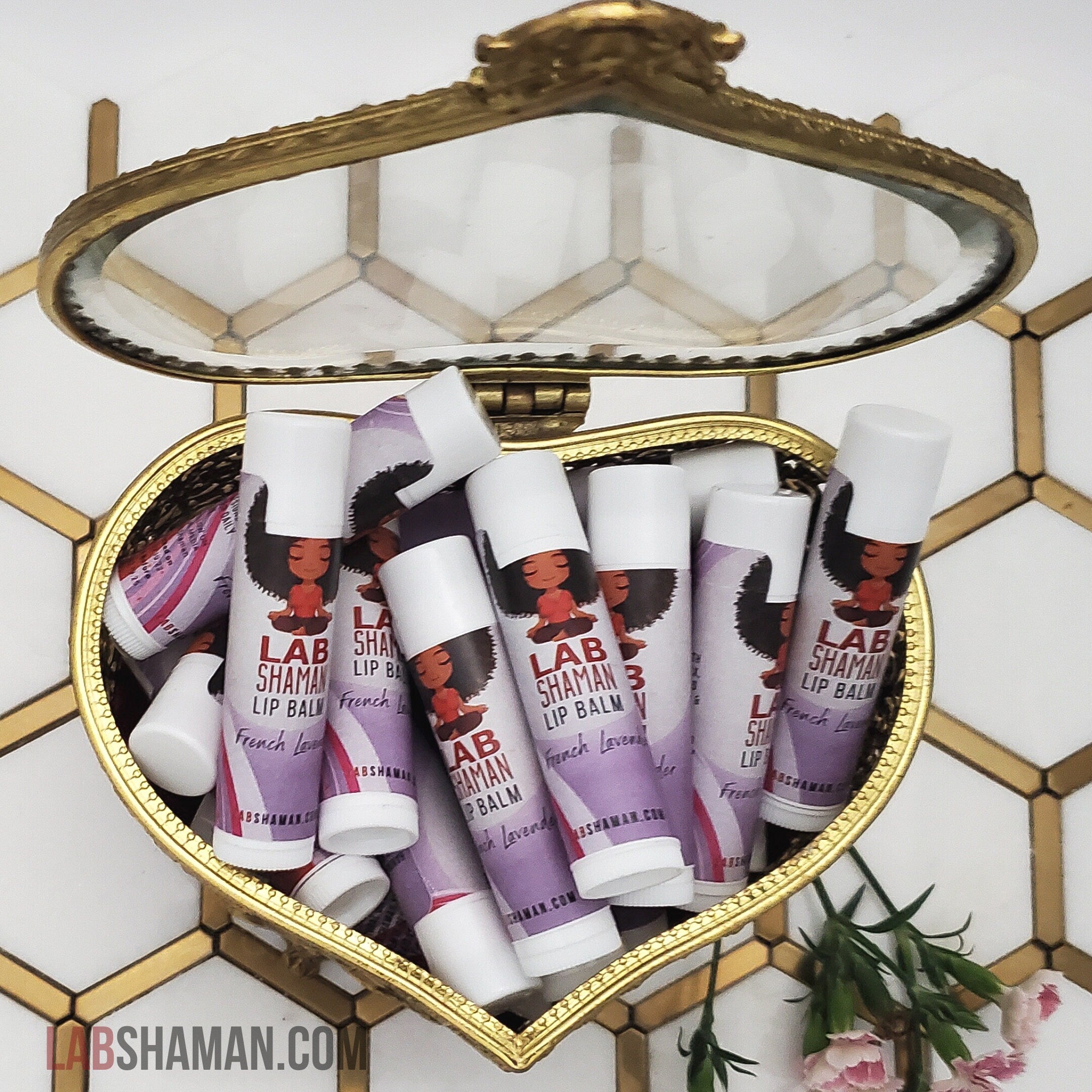 French Lavender, Natural Lip Balm, Handcrafted Lip Care, Sensitive Skin, No Sweet Taste, BPA Free Tubes, Calming, Relaxing, Kid-Friendly, Gift Idea, LAB Shaman