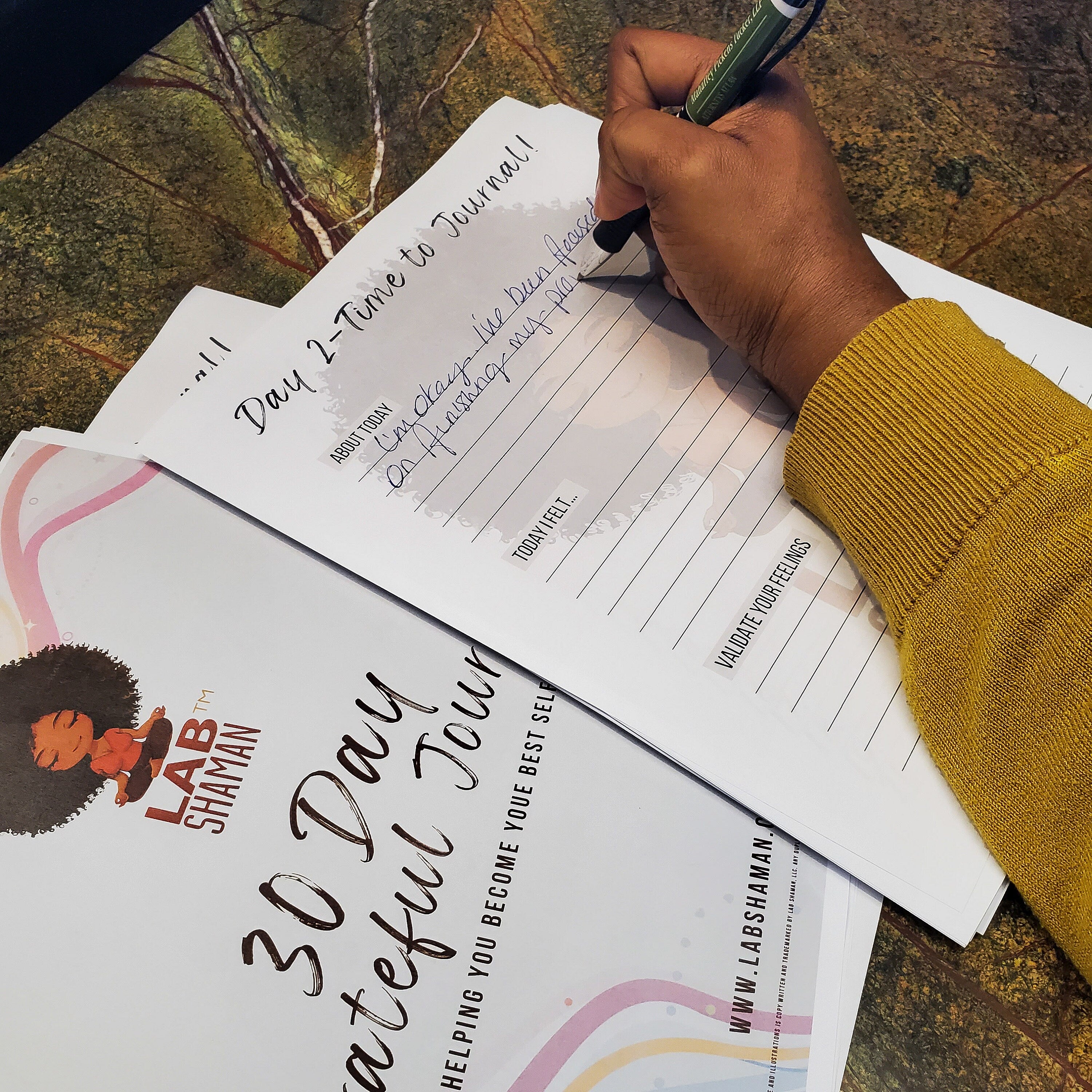 Gratitude Journal, Workbook, Life Improvement, 30 Days Challenge, Daily Mental Health, Happiness Routine, Positive Thinking, Self-Care, Self-Love, Self-Reflection, Personal Growth, Wellbeing, Mindfulness, Daily Prompts, Mental Health, LAB Shaman