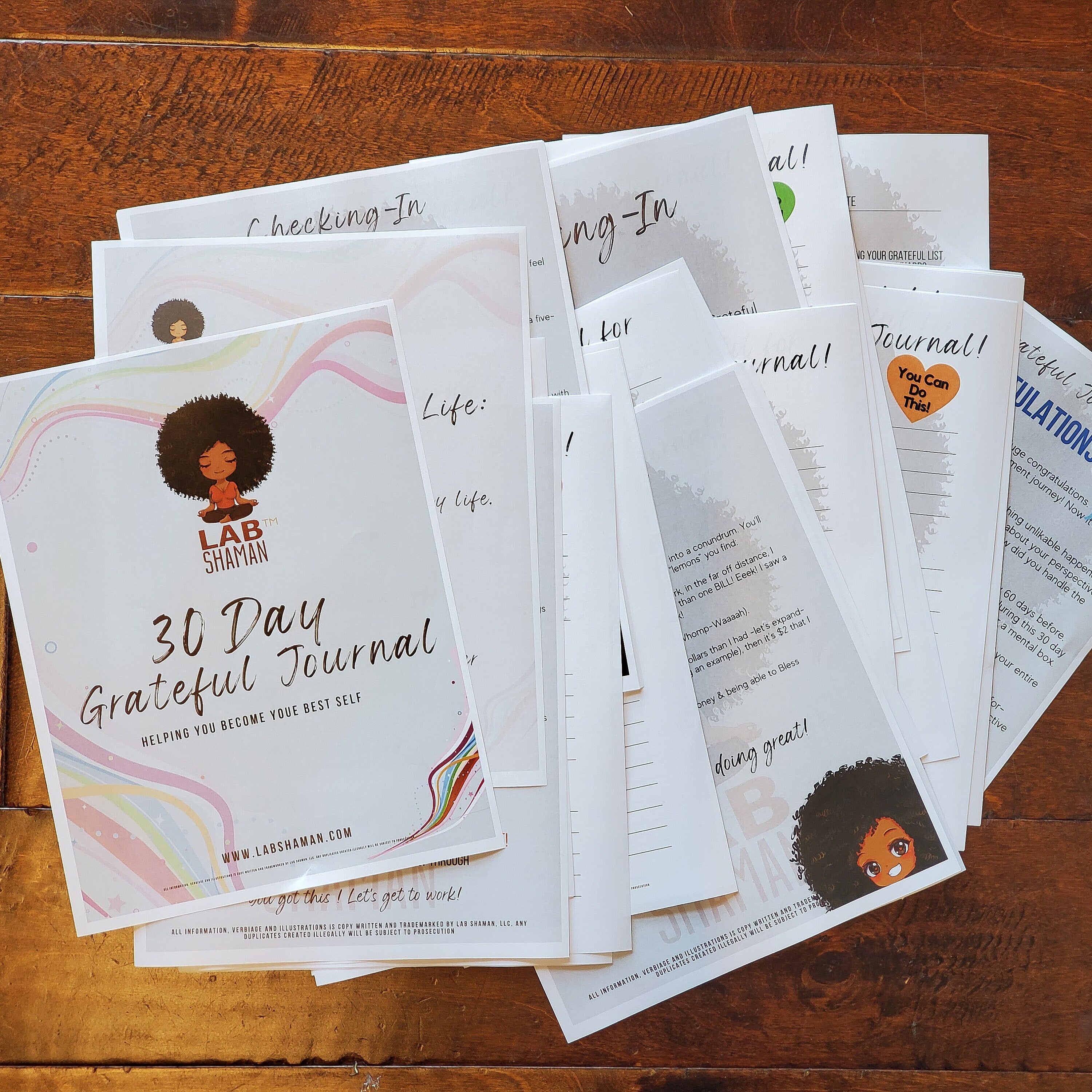 Gratitude Journal, Workbook, Life Improvement, 30 Days Challenge, Daily Mental Health, Happiness Routine, Positive Thinking, Self-Care, Self-Love, Self-Reflection, Personal Growth, Wellbeing, Mindfulness, Daily Prompts, Mental Health, LAB Shaman