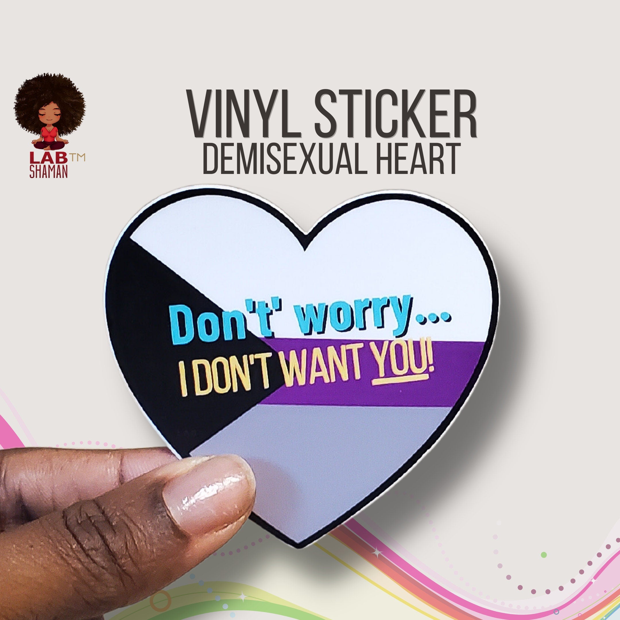Demisexual, Vinyl Sticker, LAB Shaman, Asexuality Spectrum, Identity Pride, Unique Accessory, Empowering Message, Stylish Keychain, Quality Acrylic, Deep Connection, Profound Bond, Sexual Attraction, Humorous Statement, Gift Idea