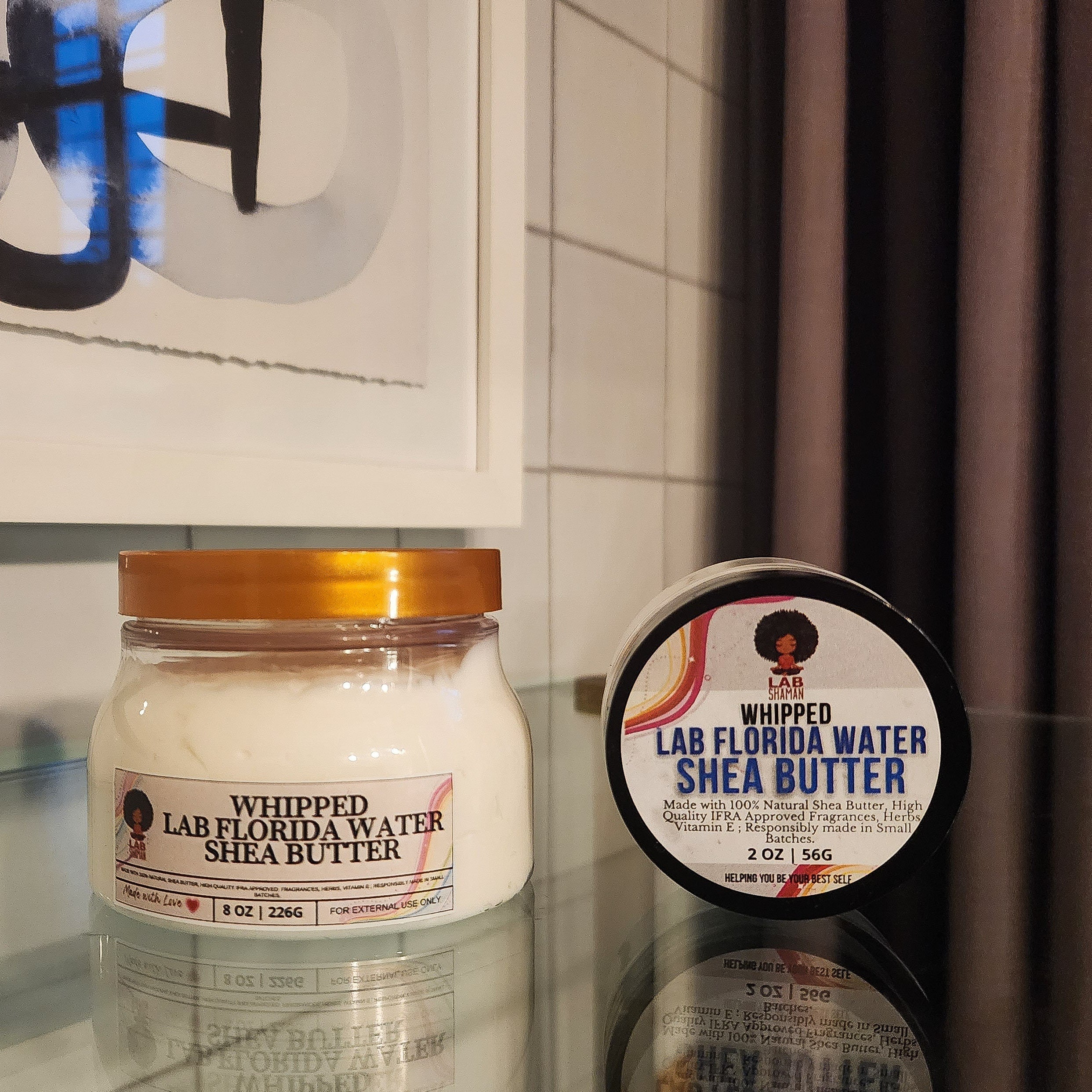 Whipped shea butter, African shea butter, lab shaman, lab florida water shea butter, moisturizing body butter, African American business, black owned business