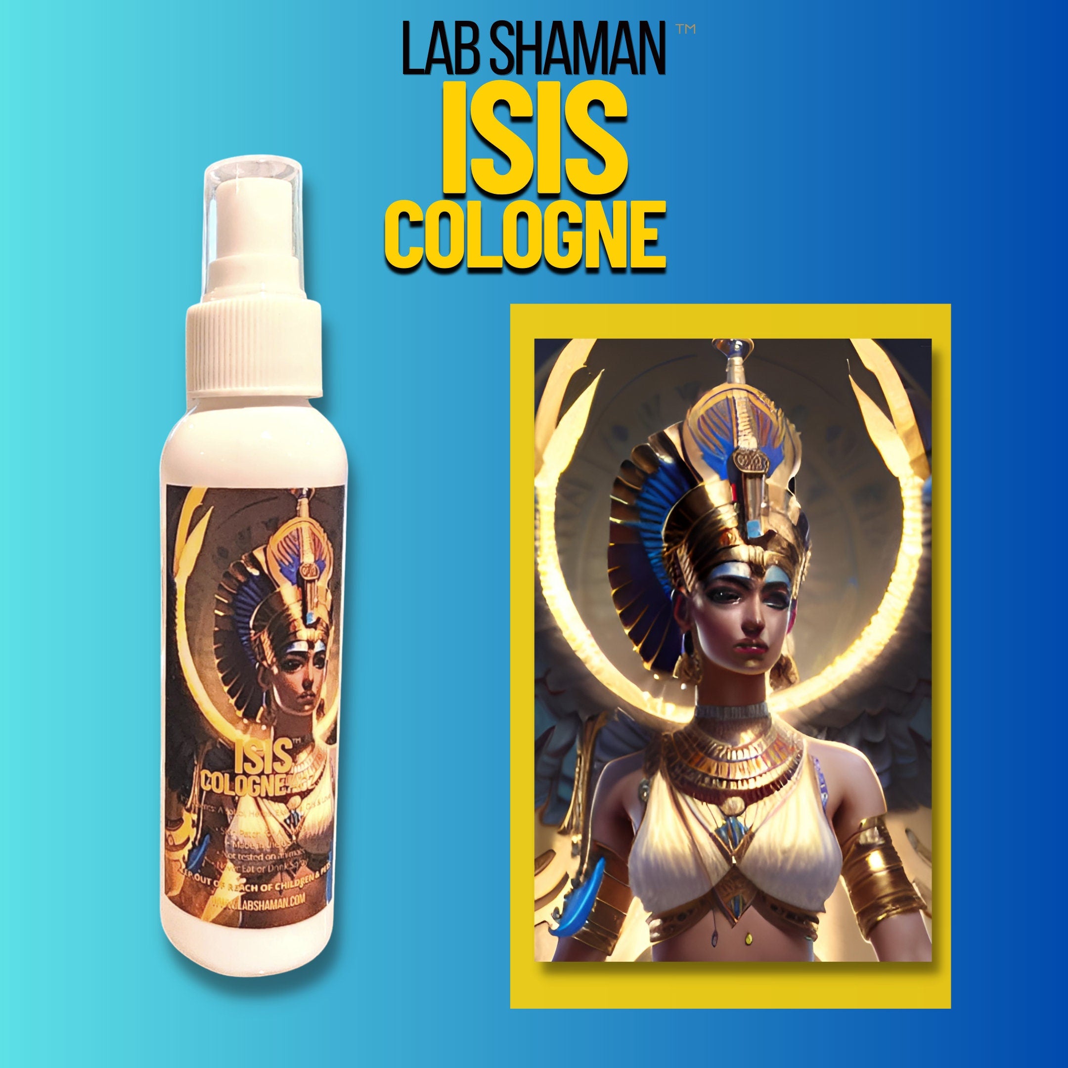 LAB Shaman's Isis Cologne, encased in an elegant glass bottle, is a unique blend that honors Isis, the Egyptian Goddess of magic, love, and healing