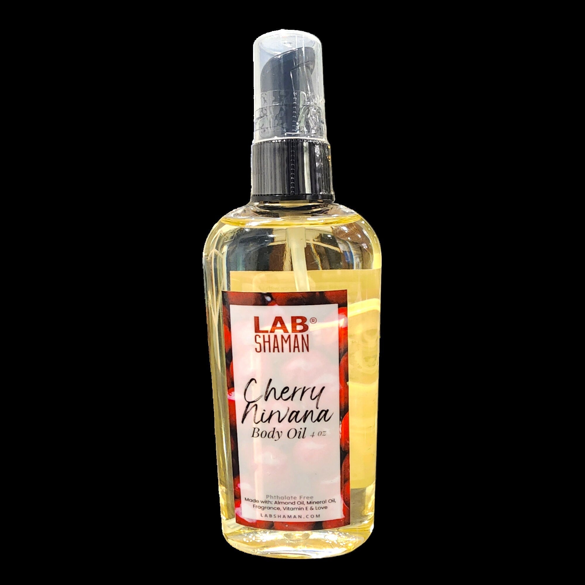 Body Oil Scented Body Oil black owned body oil Loccitane Loccitane dupe Cherry Body Oil Cherry Nirvana Sweet body oil baby oil LAB Shaman paraben-free
