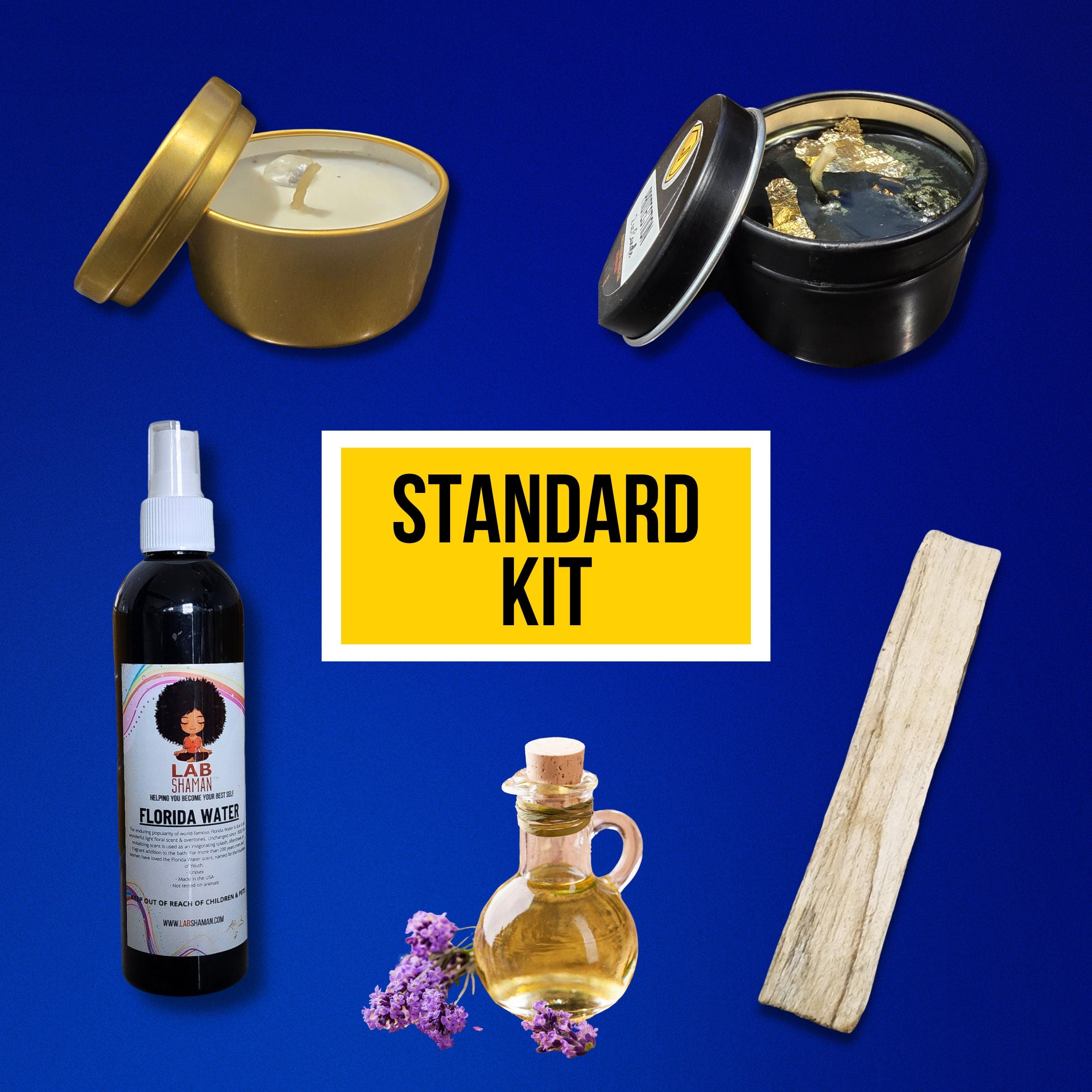 Home Blessing Kit, LAB Shaman, House Warming, Gift, serenity, Home Blessing Candle, Frankincense and Myrrh, positive energy,Rose Quartz Crystal, energetic cleanse, White Sage Stick, spiritual cleanse, LAB Shaman Florida Water