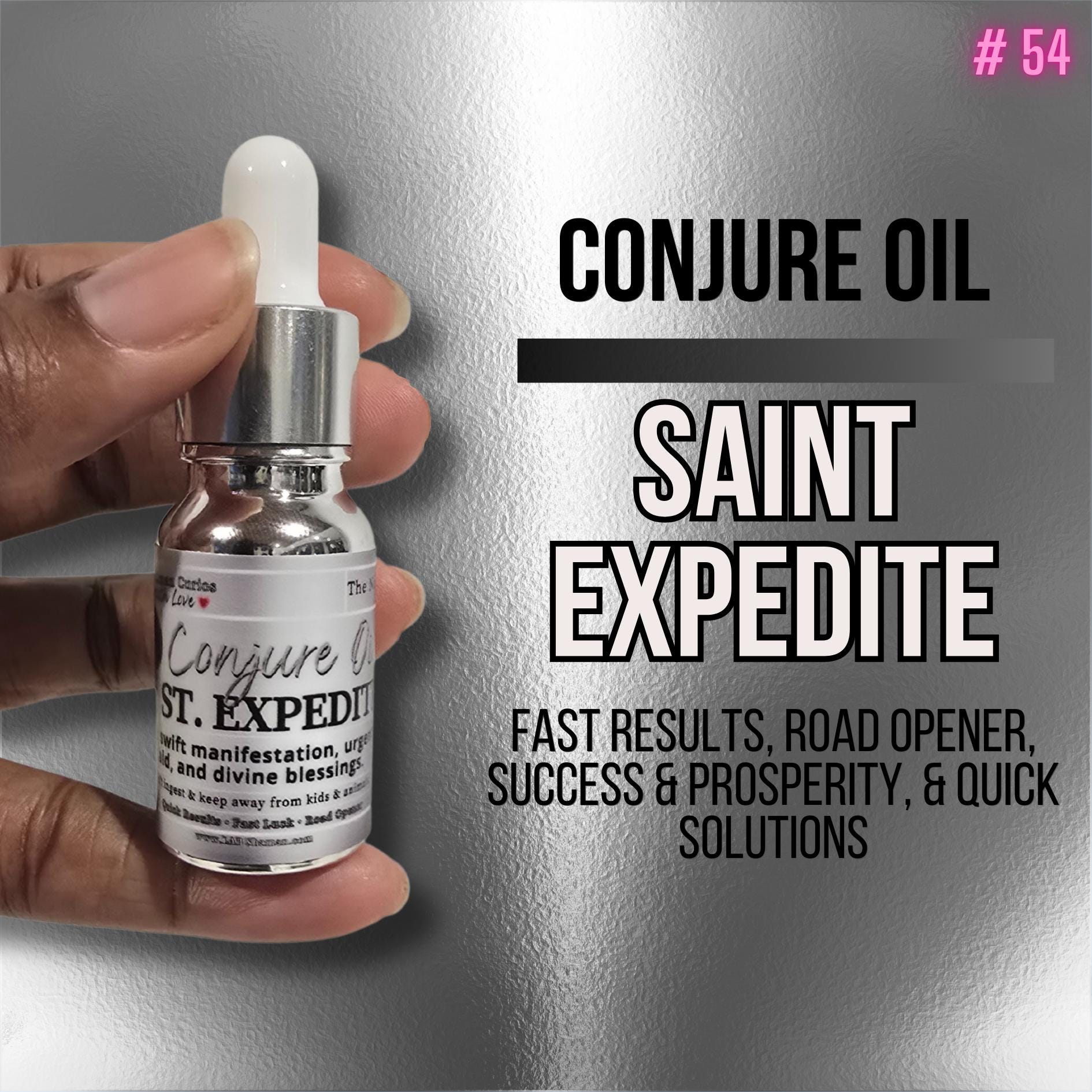 St. Expedite Conjure Oil, Fast Luck, Success & Road Opening,  LAB Shaman, conjure oil, hoodoo, blessing oil, black owned business