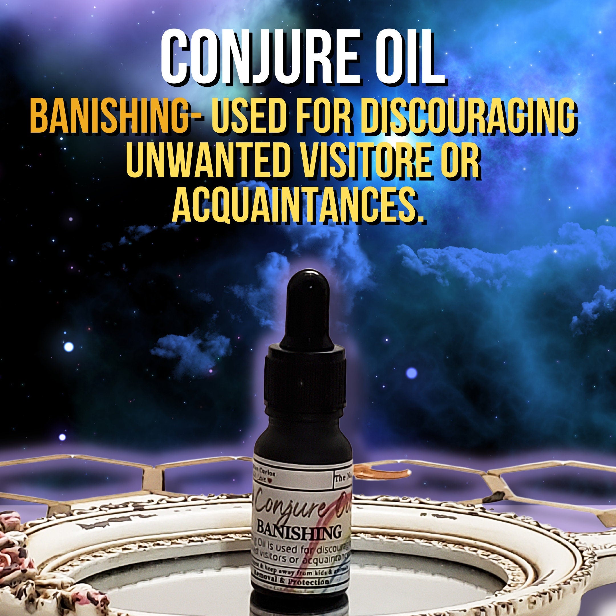 banishing oil, protection oil, removal,  conjure oil, art of the root,  spell oil, candle dressing, prayer oil for goddess Hekate. Spiritual oil. Scented Hecate oil. A manifesting, altar oil to honor goddess Hecate.