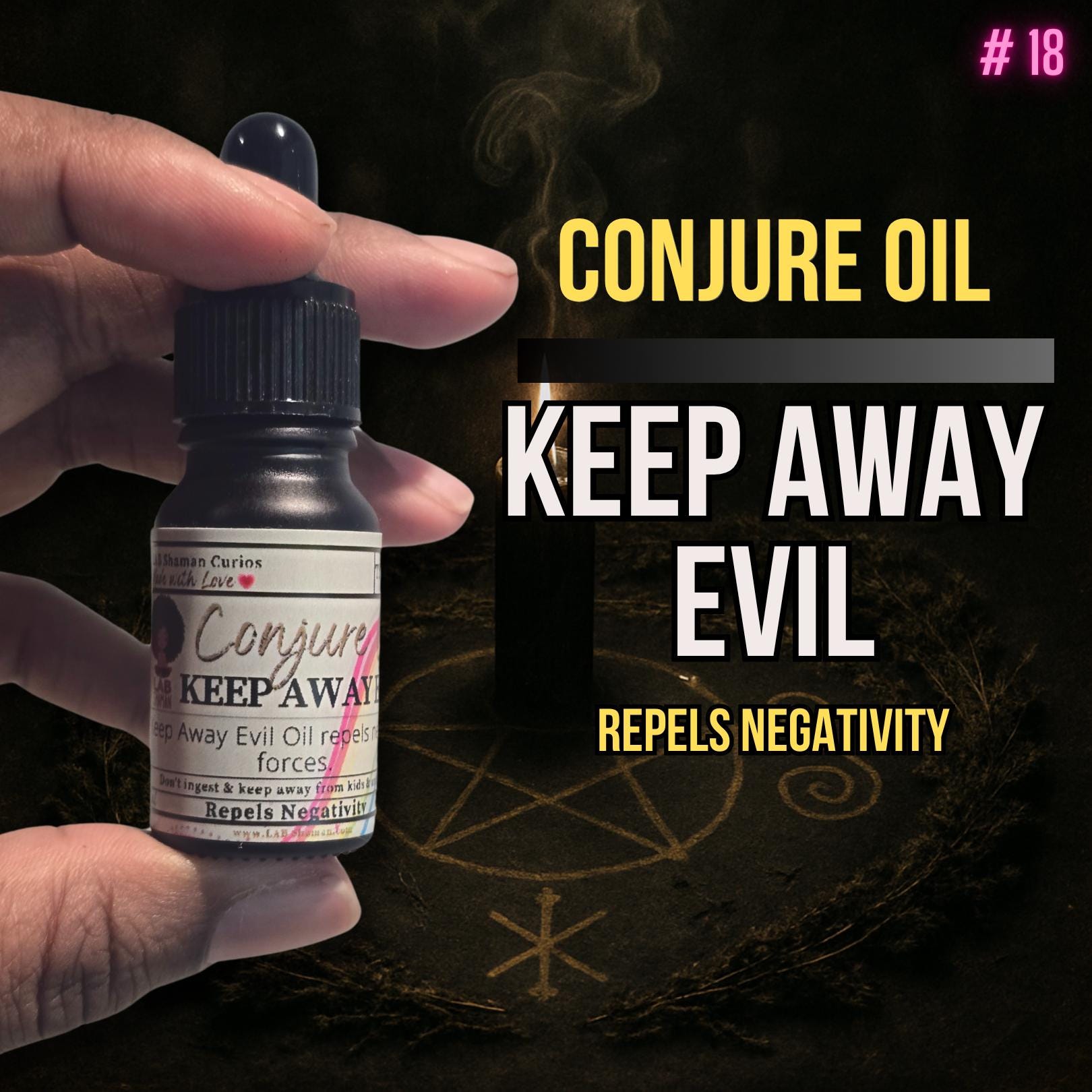 LAB Shaman, Chat gpt, hoodoo, conjure oils, spells, witch, altar,  keep away evil oil, banishing oil, protection oil, hoodoo evil repellent, frankincense rue sulfur oil, spiritual boundary oil, lab shaman oil, enemy blocker oil, warding conjure blend