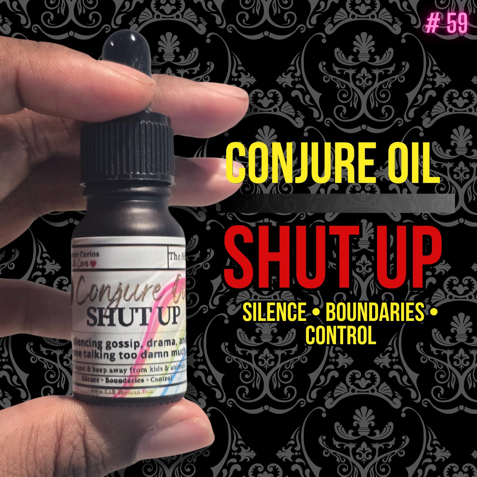 LAB Shaman, Chat gpt, hoodoo, conjure oils, spells, witch, altar, shut up oil, silence oil, gossip stopper oil, spiritual binding oil, black pepper camphor oil, hoodoo shut up spell, reverse talk oil, stop enemies oil, lab shaman conjure, protection silence oil