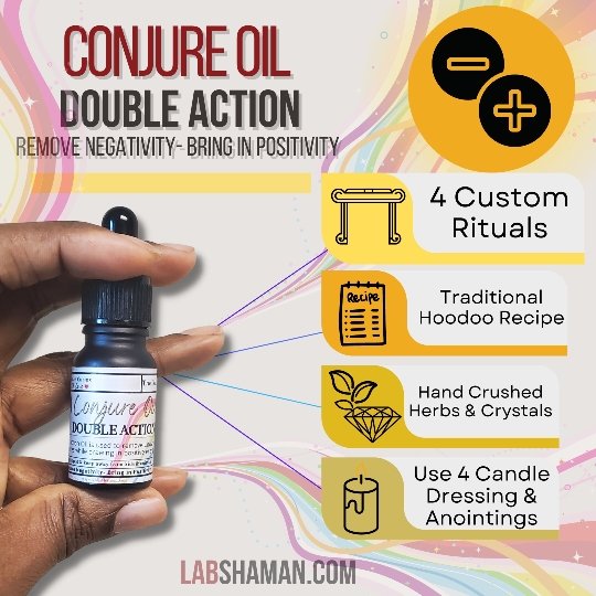  Double Action | Conjure Oil | Remove negativity- Bring in positivity | LAB Shaman by LABShaman sold by LABShaman