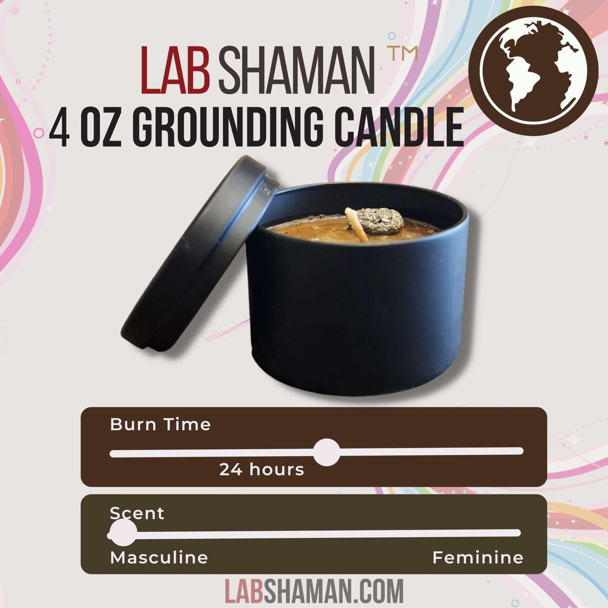  Grounding Candle - For Meditation, Masculine Energy & Centering  | LAB Shaman by LABShaman sold by LABShaman